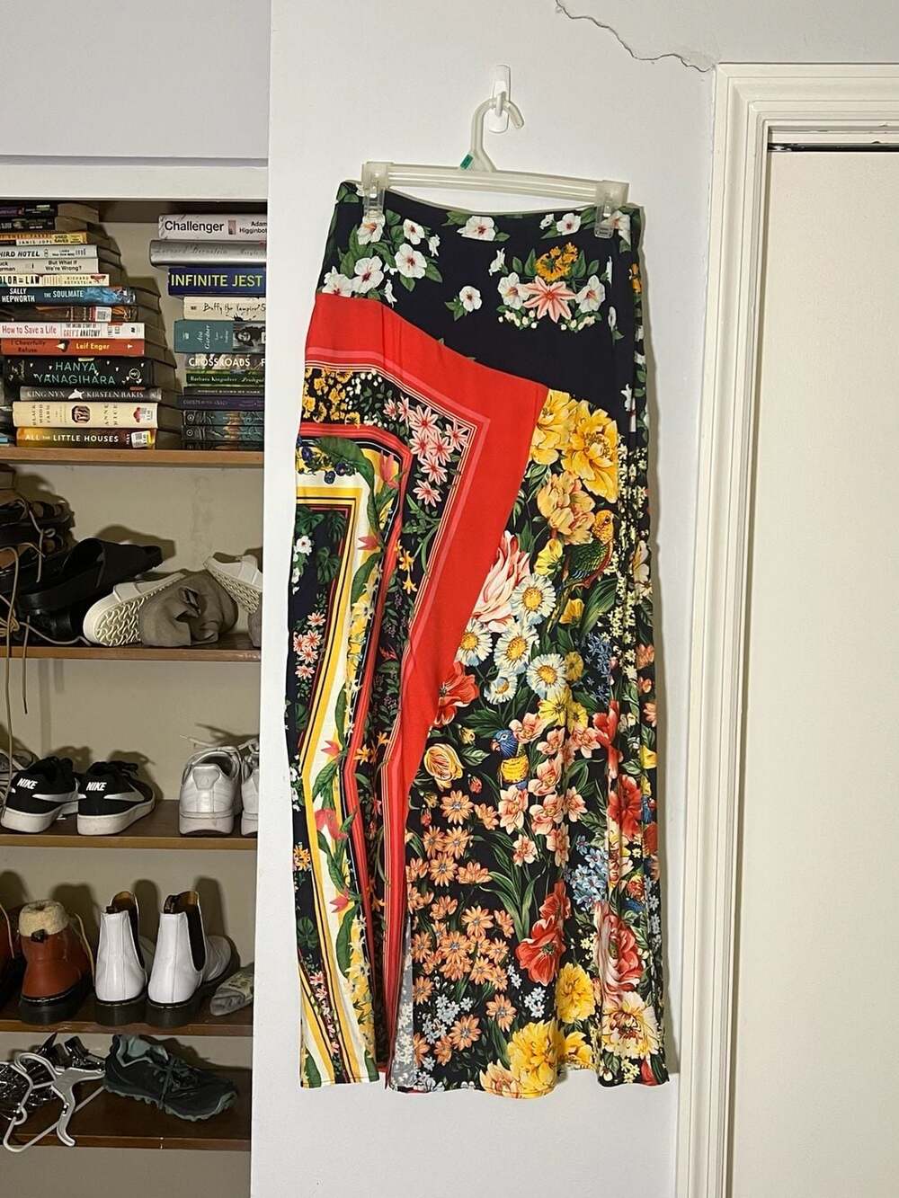 Farm Rio for Anthropologie Floral Parrot Print Maxi Skirt Size S